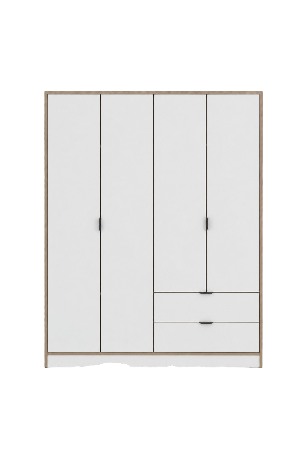 Arden 4 Kapaklı 2 Çekmeceli Gardırop/Dolap Y:182 G:128 D:44 / Beyaz