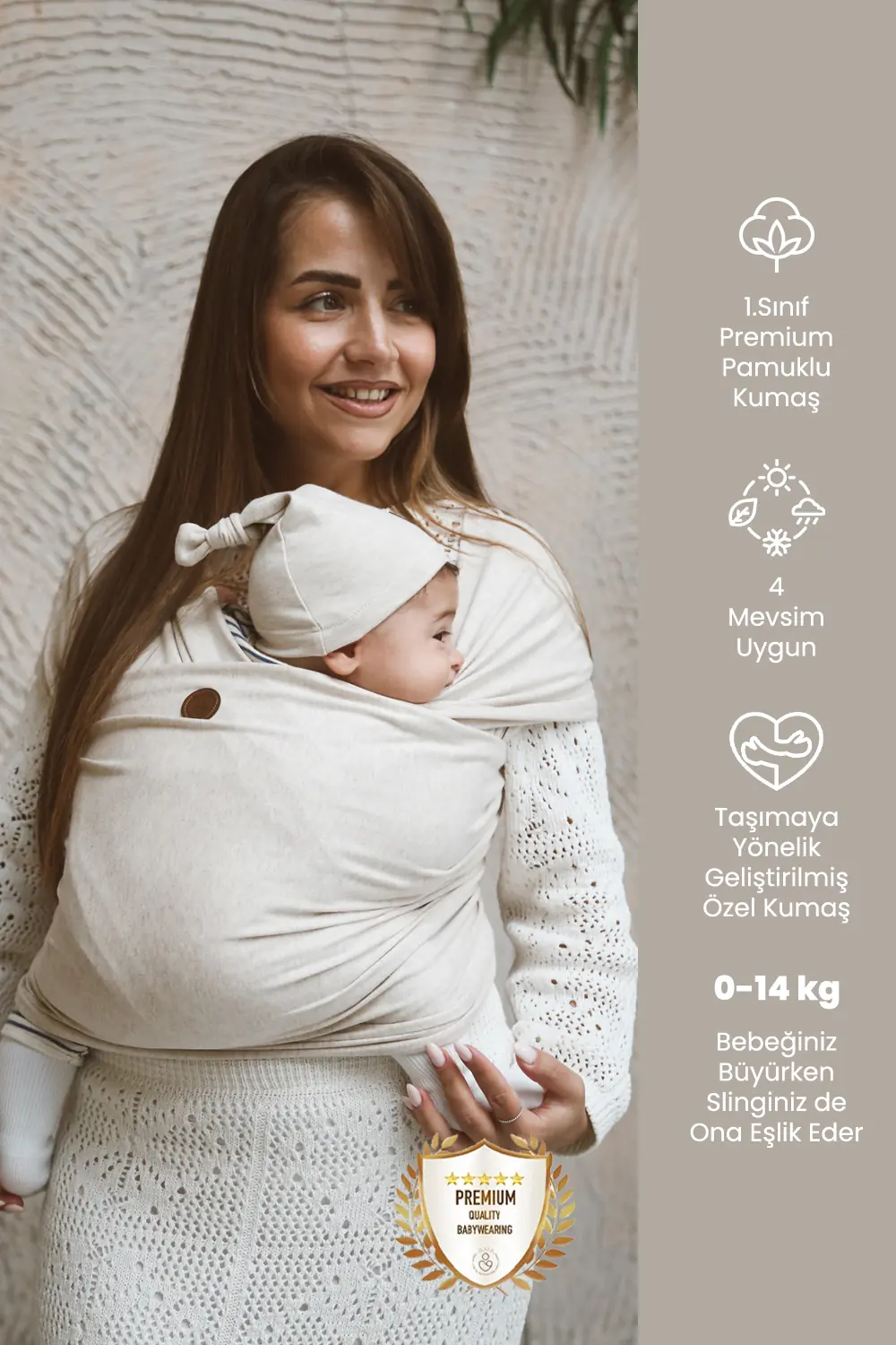 Premium Esnek Wrap Sling ( Babysling - sling - babysling - bebek taşıma şalı - babywearing - kanguru ) - Giyim / Bebek Giyim