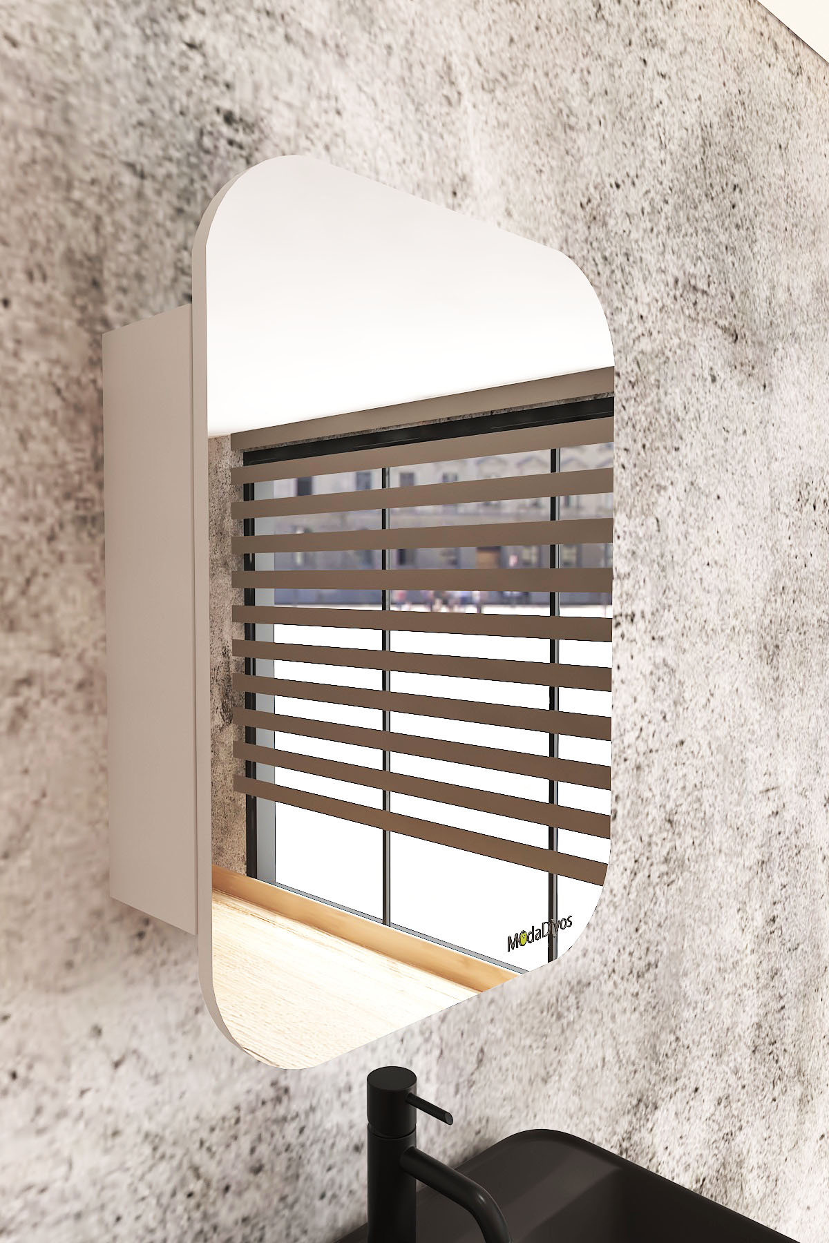 Aynalı Lavabo Üstü Dolap Organizer | 2 Kapaklı Banyo Dolabı – Şık & Pratik