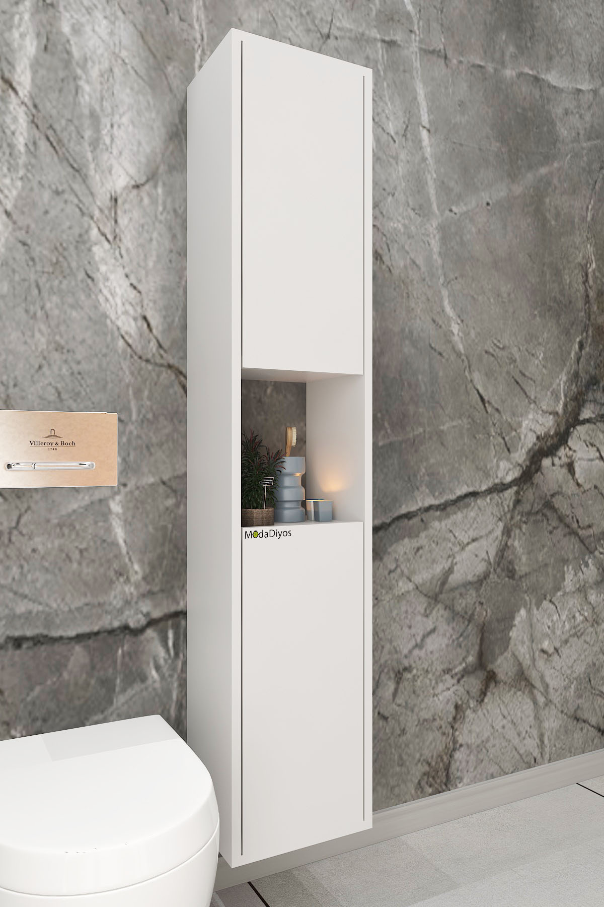 Banyo Depolama Dolabı MDF Raflı Organizer Çok Amaçlı Dolap WC & Mutfak