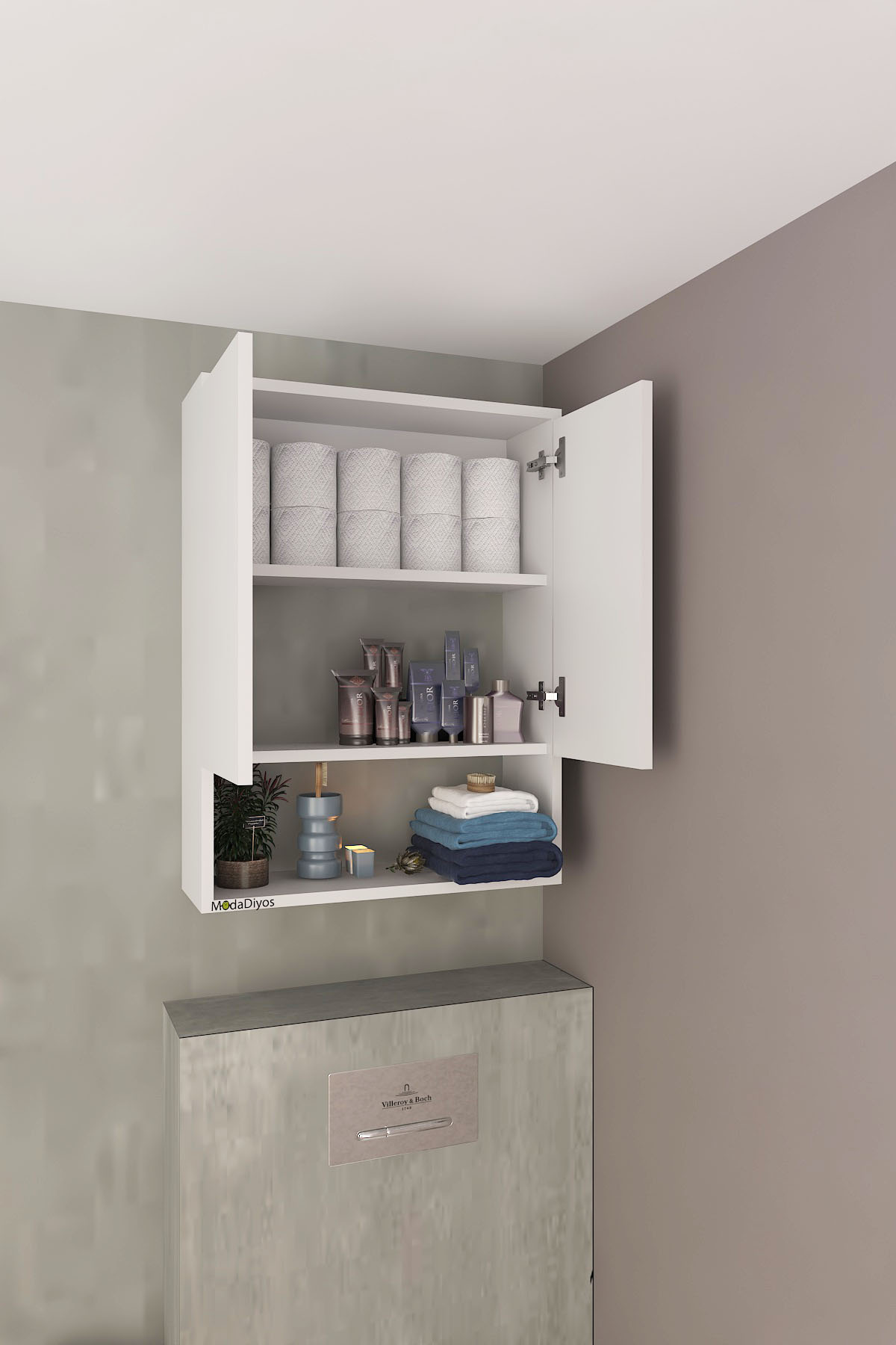 Banyo, wc Klozet Üstü Dolap